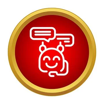 Friendly chatbot assistant icon for customer support Stock Illustration