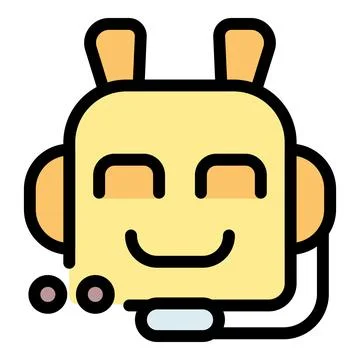 Friendly chatbot character smiling and speaking with speech bubbles Stock Illustration