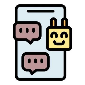 Friendly chatbot providing helpful customer service through instant messaging Stock Illustration