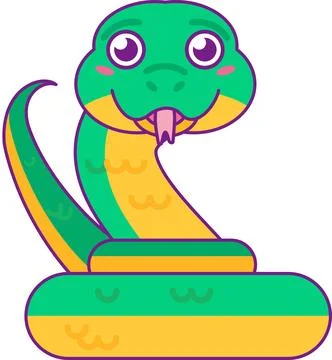 Friendly Coiled Snake Retro Y2k Sticker 스톡 일러스트