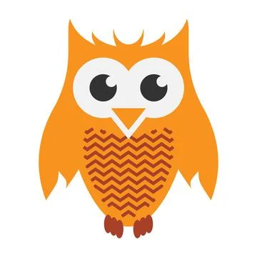 Friendly colorful comic owl isolated on white イラスト素材