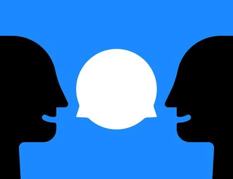 Friendly conversation between two people Stock Illustration