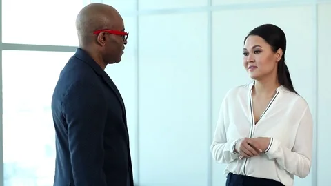 A Friendly Conversation During a Break Stock Footage 72557953