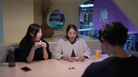 Friendly Conversation at University Cafeteria in Da’an District, Taipei Stock Footage 281949244