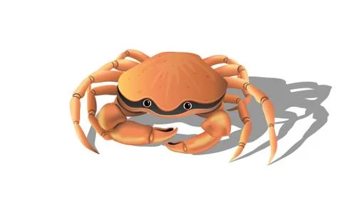 Friendly crab on white background Stock Illustration