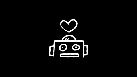 Friendly Cute Robot Icon Stock Footage 345595249