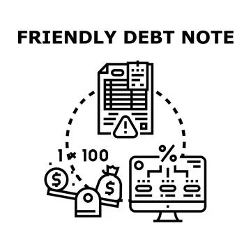 Friendly debt note concept vector illustration Stock Illustration