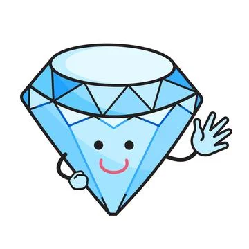 Friendly diamond character Stock Illustration