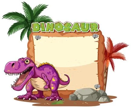 Friendly Dinosaur with Tropical Background Stock Illustration