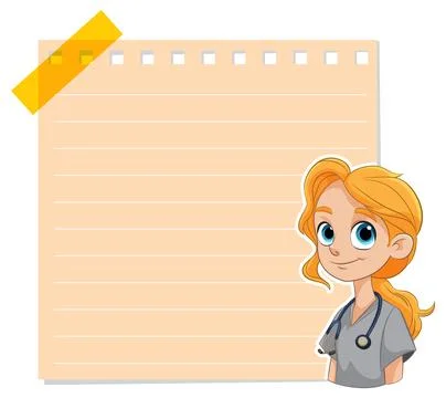 Friendly Doctor Character with Notepad Stock Illustration