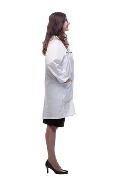 Friendly doctor looking at the camera . isolated on a white Stock Photos