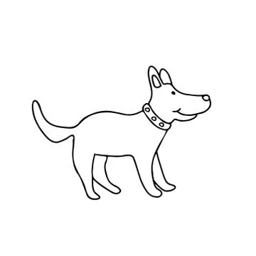 Friendly dog in doodle style. Stock Illustration