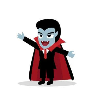 Friendly Dracula in vector cartoon Stock Illustration