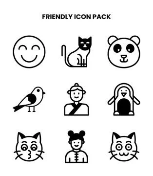 Friendly DuoTone Bundle Icons Pack Stock Illustration