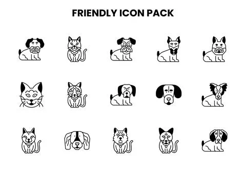 Friendly DuoTone UI Icons Pack Stock Illustration