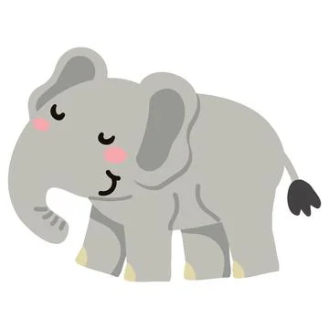 Friendly Elephant Standing and Smiling Stock Illustration