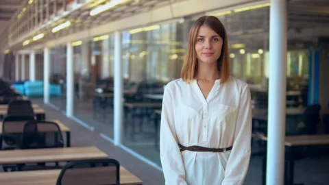 Friendly employee at working place Stock Footage 113467360