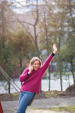 Friendly encounter in a park Stock Photos