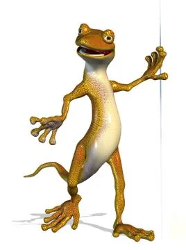 Friendly Gecko Leaning on Edge Stock Illustration