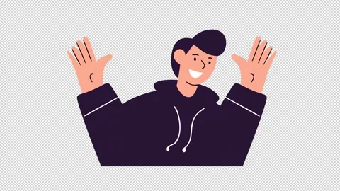Friendly greeting. Animated man waving his hand 库存影片 330570772