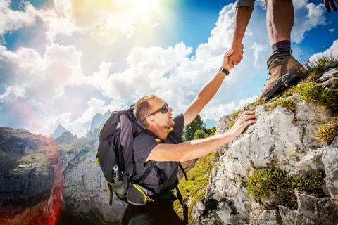 Friendly Hand on the Hike Stock Photos