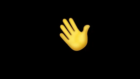 Friendly hand waving hello on black background in motion Stock Footage 329406596