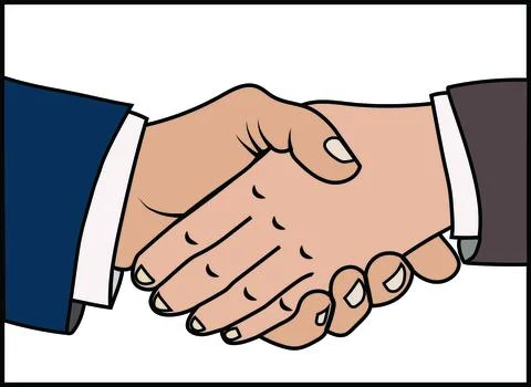 Friendly handshake of two  businessmen. Stock Illustration