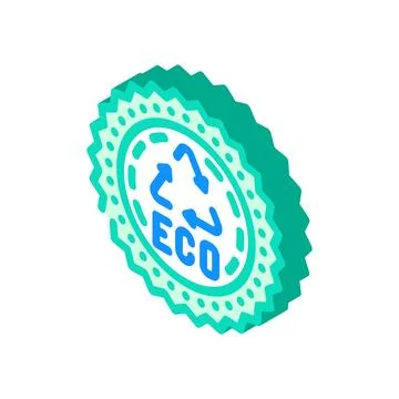 Friendly label eco conscious isometric icon vector illustration Stock Illustration