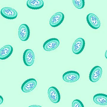 Friendly label eco conscious isometric icon seamless pattern Stock Illustration