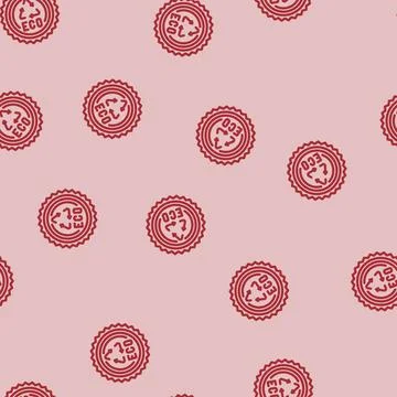 Friendly label eco conscious line vector seamless pattern Stock Illustration