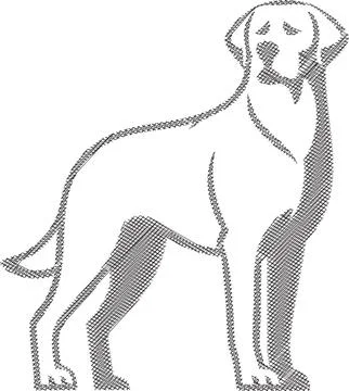 Friendly Labrador Retriever Dog Scribble Style Illustration Illustrazione stock