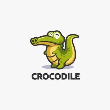 Friendly mascot crocodile logo vector template on white background Stock Illustration