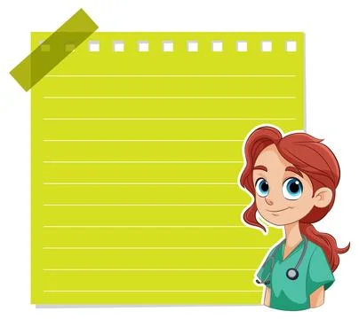 Friendly Nurse with Blank Notepad Illustrazione stock
