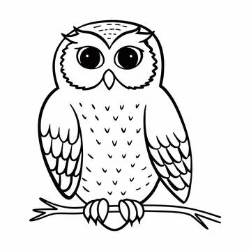 Friendly Owl Bird Vector Flat Illustration Stock Illustration