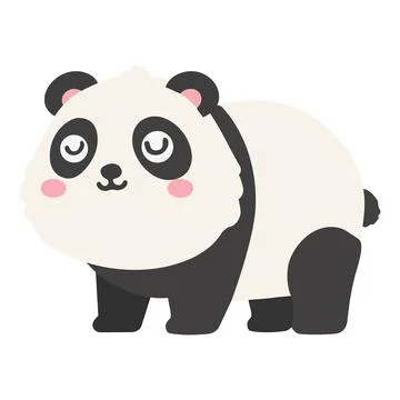 Friendly Panda with Gentle Smile Stock Illustration
