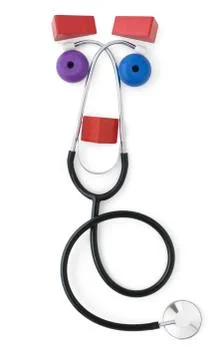 Friendly pediatric stethoscope Stock Illustration