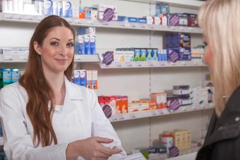 Friendly pharmacist Stock Photos