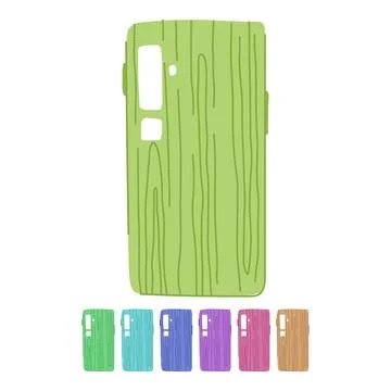 Friendly phone case wooden vector cartoon graphic Stock Illustration