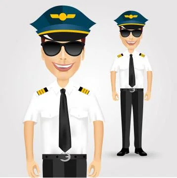 Friendly pilot with sunglasses Illustrazione stock