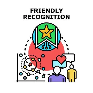Friendly recognition award celebrating customer experience feedback Stock Illustration