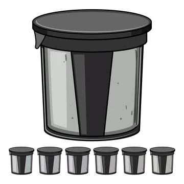 Friendly reusable coffee filter cartoon vector graphic Stock Illustration