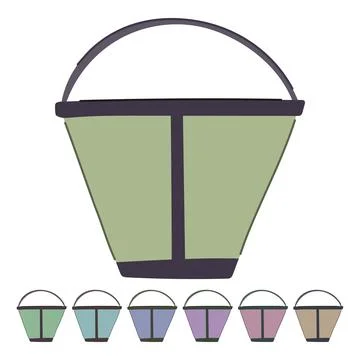 Friendly reusable coffee filter vector cartoon graphic Stock Illustration