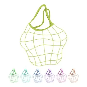 Friendly reusable grocery bag vector cartoon graphic Stock Illustration