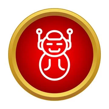 Friendly robot chatbot icon representing ai technology Illustrazione stock