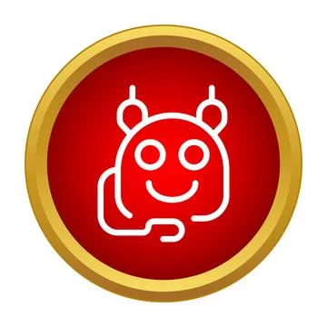 Friendly robot chatbot icon for technology and automation 스톡 일러스트