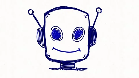Friendly Robot Face Artificial Intelligence Assistant Animation Stock Footage 342018135