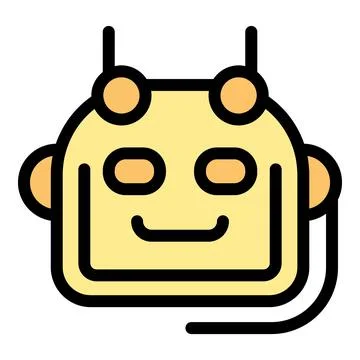 Friendly robot face smiling and showing artificial intelligence イラスト素材