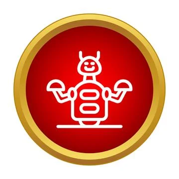 Friendly robot icon representing artificial intelligence technology Stock Illustration