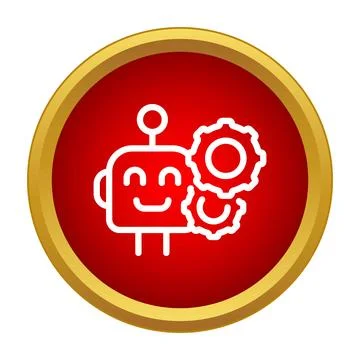 Friendly robot working with gears for automation technology Stockillustratie