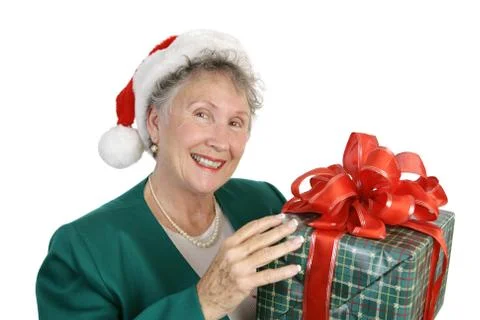 Friendly Senior &amp; Gift Stock Photos